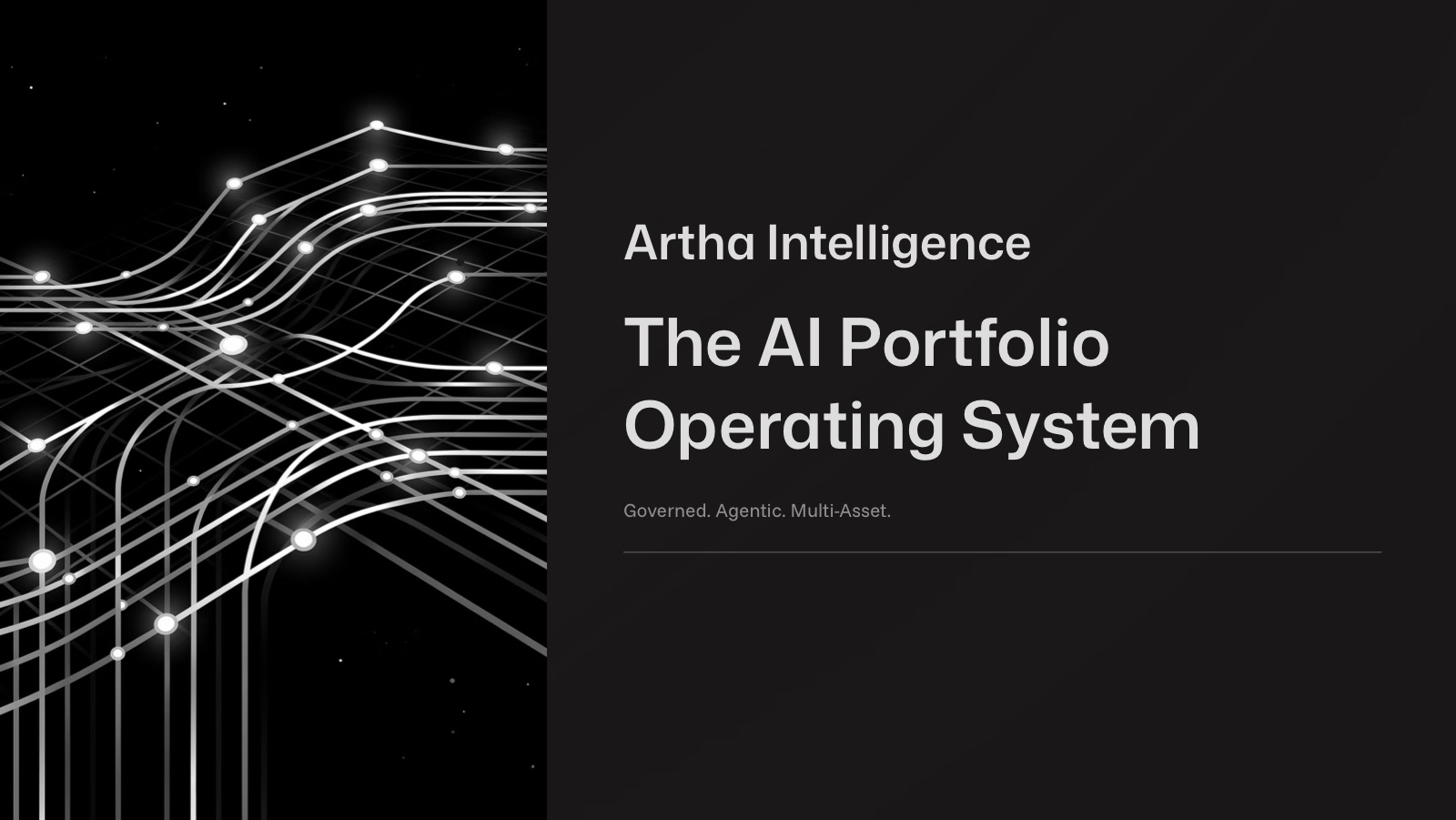 Artha Intelligence pitch deck cover